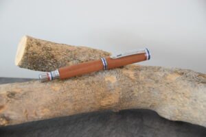 Roller Artisanal Chromé, liserés bleu, blanc, rouge en Cormier